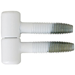 Fiche à visser acier plastifié blanc diamètre 13 mm lot de 2