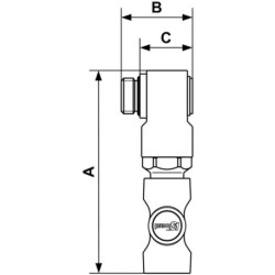 Raccord rotatif fileté mâle cylindrique avec joint d'étanchéité G1/2 passage de 6 mm