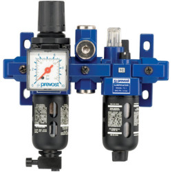 Filtre régulateur lubrificateur 2 blocs avec manomètre en 1/2 fixation et entretoise pour sortie air