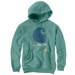 Sweat à capuche non zippe vert logo graphique poitrine L