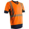 T-shirt haute visibilité Coverguard Komo manches courtes orange et bleu marine XXL