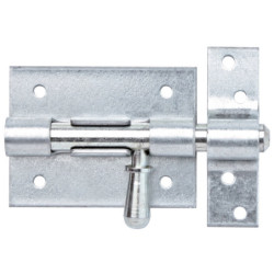 Verrou de box à bouton poire renforcé zingué Ø16mm