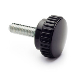 Bouton Elesa Noir Duroplast Rond M4 x 16 Tige filetée 15 mm à la pièce