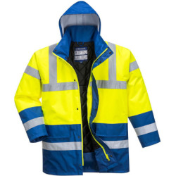 Parka haute visibilité Traffic polyester doublure fixe jaune fluo bleu royal XL