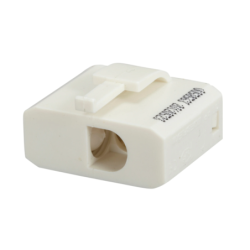 Fiche DCL Debflex - Connexion à vis - 2 pôles + terre - 3,5 x 3 x 2 mm - Polypropylène - Blanc
