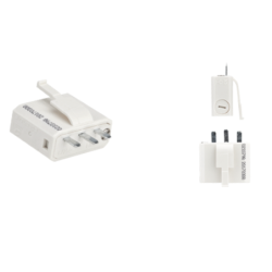 Fiche DCL Debflex - Connexion à vis - 2 pôles + terre - 3,5 x 3 x 2 mm - Polypropylène - Blanc