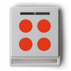 Télécommande radio ECCO5 pour tout type de motorisation Nice Home blanche et orange