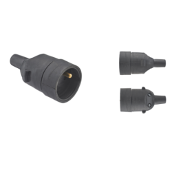 Fiche femelle 2 Phases + Terre 16A douille diamètre 4.8 mm avec éclipse caoutchouc noir
