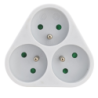 Adaptateur multiprises façade triangle 3 x 2 pôles + Terre 16A