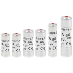 Fusibles céramique avec voyant NF - Diamètre 8.3 à 10.3 mm - Longueur 23 à 38 mm - Lot de 6