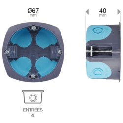 Boîtier d'encastrement Stopair pour cloisons sèches 67x40 mm