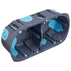 Boite d'appareillage double cloisons sèches Stop air - Ø 67 mm - Profondeur 40 mm - Gris