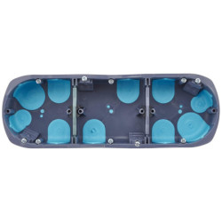 Boite d'appareillage triple cloisons sèches Stop air - Diamètre 67 mm - Profondeur 40 mm - Gris