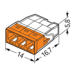 Borne boîte dérivation Compact 2273 Wago conducteurs rigides 0.5 à 2.5mm²