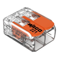 Borne à leviers Compact 221 Wago tous conducteurs de section 0.5 à 6mm²