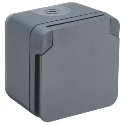 Prise de courant 2P+T 16A Cyklone anthracite IP55