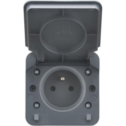 Prise de courant 2P+T 16A Cyklone anthracite IP55