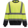 Sweat-shirt haute visibilité Yoko col rond jaune et bleu marine