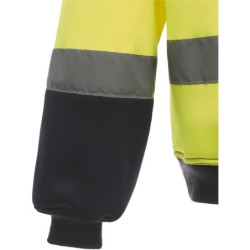 Sweat-shirt haute visibilité Yoko col rond jaune et bleu marine