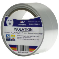 Ruban aluminium haute temperature 250°C 50mmX 15 m