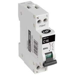 Disjoncteur blanc 3KA 1 module phase + neutre