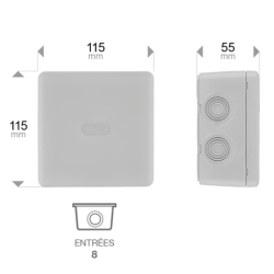 Boîte de dérivation IP55 grise