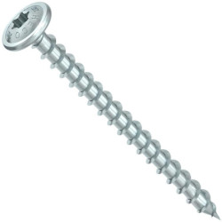 Vis bois Heco Topix Plus acier Zingué blanc tête ronde large T40 filetage total M8