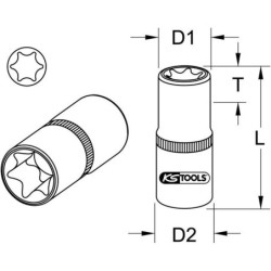 Douille 1/4'' Torx E