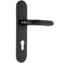 Béquille avec trou de cylindre pour serrure série CF 60 couleur noir RAL 9005