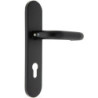 Béquille avec trou de cylindre pour serrure série CF 60 couleur noir RAL 9005