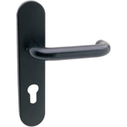 Béquille avec trou de cylindre pour serrure série CF 60 couleur noir RAL 9005