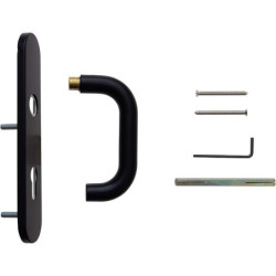 Béquille avec trou de cylindre pour serrure série CF 60 couleur noir RAL 9005