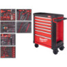 Servante d'atelier 7 tiroirs équipée rouge 337 outils 78cm MILWAUKEE