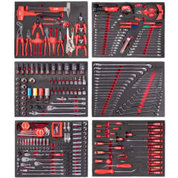 Servante d'atelier 7 tiroirs équipée rouge 337 outils 78cm MILWAUKEE