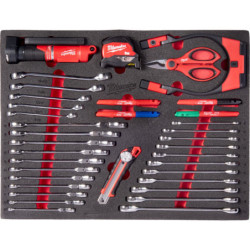 Servante d'atelier 7 tiroirs équipée rouge 337 outils 78cm MILWAUKEE