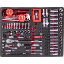 Servante d'atelier 7 tiroirs équipée rouge 337 outils 78cm MILWAUKEE