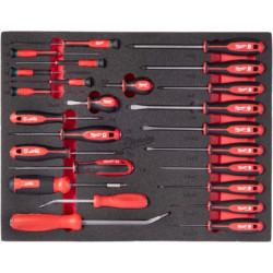 Servante d'atelier 7 tiroirs équipée rouge 337 outils 78cm MILWAUKEE