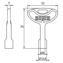 Grande clé triangle Cnomo1 6.5/7 mm femelle