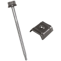 Fixations bacs acier sur charpente bois Zacrovis + Cavalier 6.5 x 100 mm