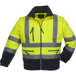 Veste polaire 2 en 1 Station haute visibilité jaune fluo marine