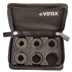 Coffret de 5 inserts V pour presse à sertir - Diamètre 12 - 14 - 16 - 18 - 22 mm - Acier - Noir