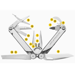 Pince Leatherman CURL multifonction 15 outils en 1 gris en etui