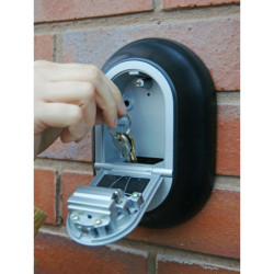 Boîte coffre-fort de sécurité murale pour clefs - Code combinaison 4 chiffres - Gris
