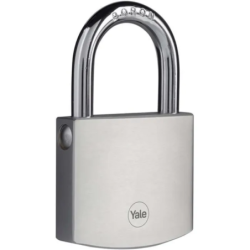 Cadenas haute sécurité Yale laiton chromé 60 mm anse bore grade 3
