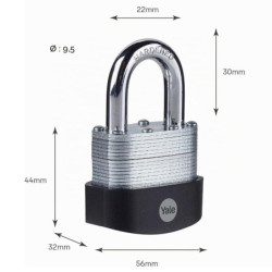 Cadenas extérieur yale 50 mm acier laminée anse acier cémenté grade 3
