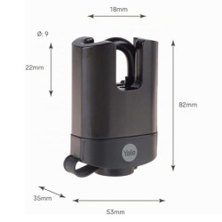 Cadenas étanche Yale 51 mm anse protégé acier cémenté grade 2