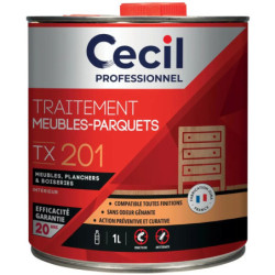 Traitement insecticide pour bois intérieurs TX201 Cecil - Meubles parquets - Pot 1L