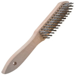 Brosse à main manche bois fil inox droit diamètre 0.30 m