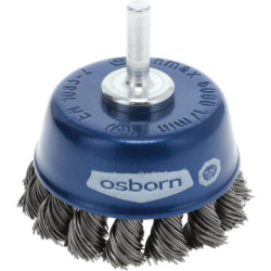 Brosse coupelle abrasive sur tige 6 mm - Osborn - Diamètre 65 mm - Fils d'acier noués