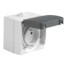Prise de courant 2p+t 10/16a perle gris ip54